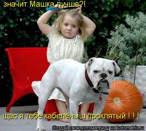 Котоматрица: щас я тебе кабелёныш проклятый ! ! ! значит Машка лучше?!