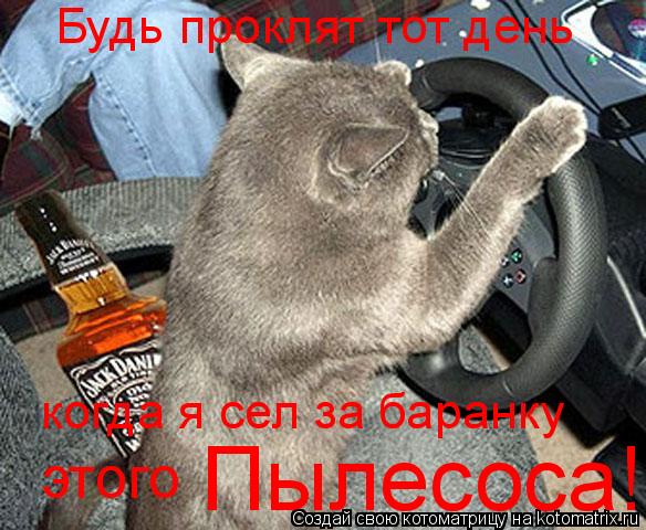 Котоматрица: Будь проклят тот день когда я сел за баранку  этого Пылесоса!!!