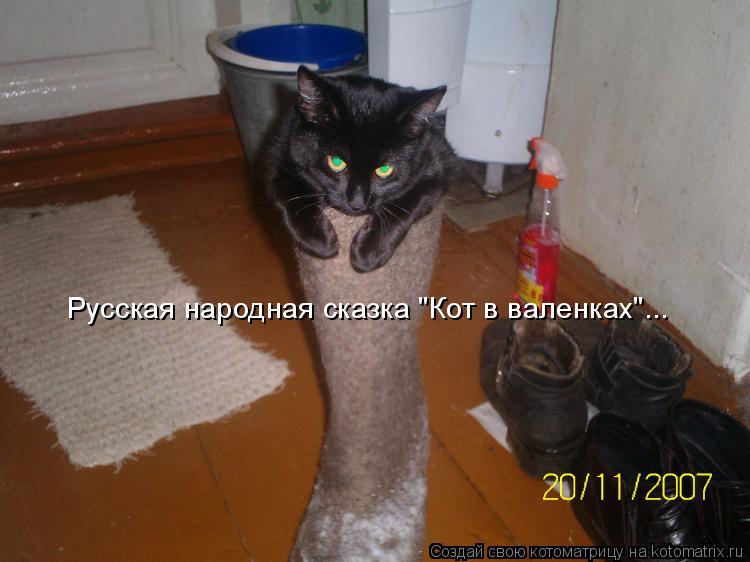 Котоматрица: Русская народная сказка "Кот в валенках"...