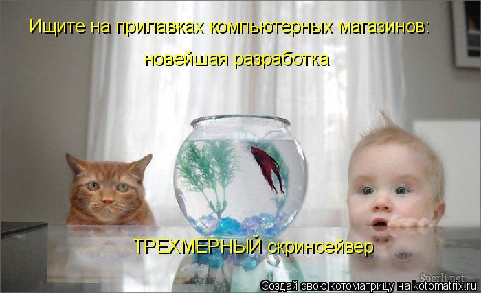 Котоматрица: Ищите на прилавках компьютерных магазинов: новейшая разработка ТРЕХМЕРНЫЙ скринсейвер