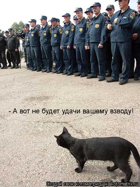 - А вот не будет удачи вашему взводу!... Котоматрица: - А вот не будет удачи вашему взводу!