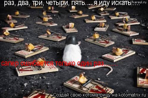 раз, два, три, четыри, пять.... я иду искать..... сапер ошибается только один раз........... Котоматрица: раз, два, три, четыри, пять.... я иду искать..... сапер ошибается только один раз........