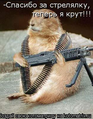 -Спасибо за стрелялку, теперь я крут!!!... Котоматрица: -Спасибо за стрелялку, теперь я крут!!!