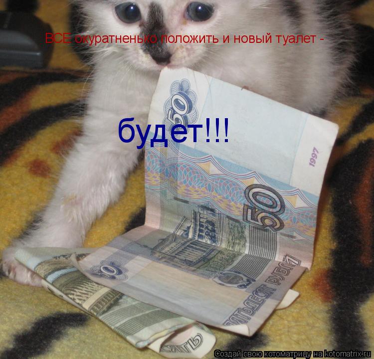 Котоматрица: ВСЕ окуратненько положить и новый туалет - будет!!!