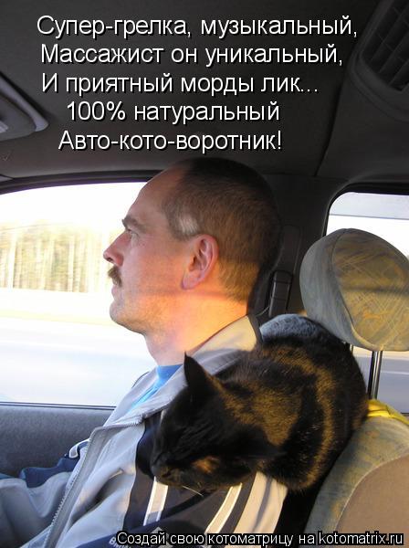 Супер-грелка, музыкальный, Массажист он уникальный, И приятный морды лик... 100% натуральный Авто-кот... Котоматрица: Супер-грелка, музыкальный, Массажист он уникальный, И приятный морды лик... 100% натуральный Авто-кото-воротник!