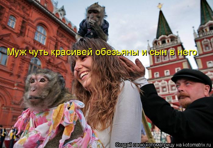 Котоматрица: Муж чуть красивей обезьяны и сын в него