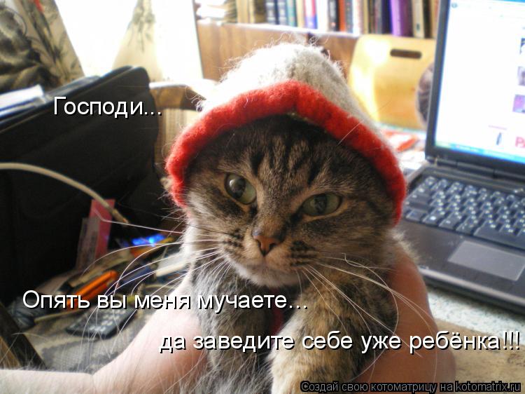Котоматрица: Господи... Опять вы меня мучаете... да заведите себе уже ребёнка!!!