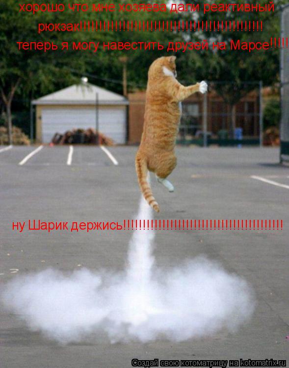 хорошо что мне хозяева дали реактивный рюкзак!!!!!!!!!!!!!!!!!!!!!!!!!!!!!!!!!!!!!!!!!!!!!!! теперь я... Котоматрица: хорошо что мне хозяева дали реактивный рюкзак!!!!!!!!!!!!!!!!!!!!!!!!!!!!!!!!!!!!!!!!!!!!!!! теперь я могу навестить друзей на Марсе !!!!! ну Шарик де
