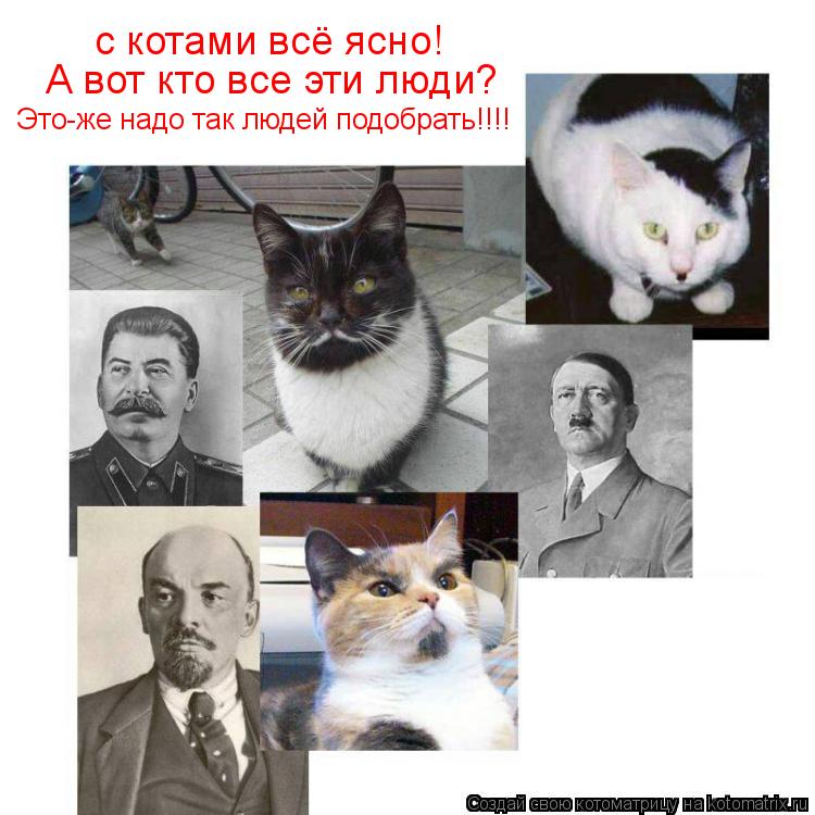 с котами всё ясно! А вот кто все эти люди? Это-же надо так людей подобрать!!!!... Котоматрица: с котами всё ясно! А вот кто все эти люди? Это-же надо так людей подобрать!!!!