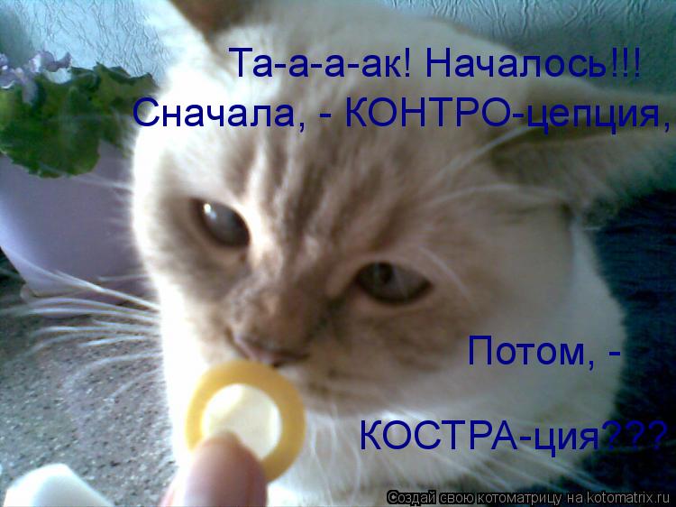 Котоматрица: Та-а-а-ак! Началось!!! Сначала, - КОНТРО-цепция, Потом, -   КОСТРА-ция???