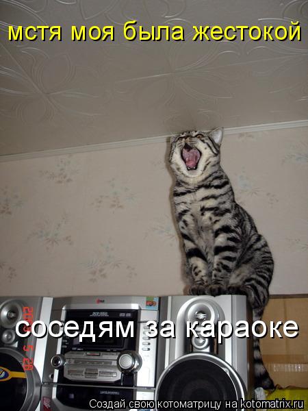 мстя моя была жестокой соседям за караоке... Котоматрица: мстя моя была жестокой соседям за караоке