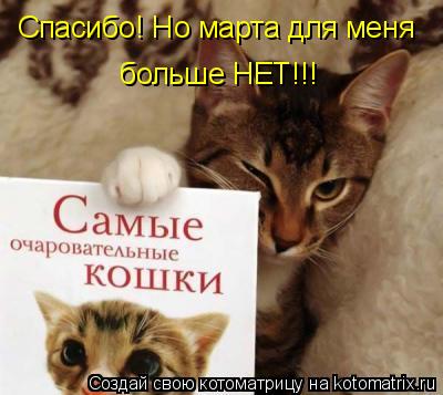 Спасибо! Но марта для меня больше НЕТ!!!... Котоматрица: Спасибо! Но марта для меня больше НЕТ!!!