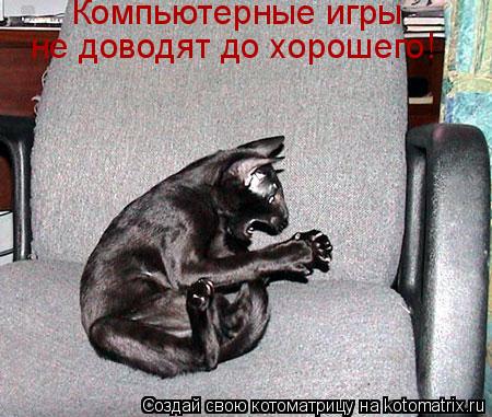 Компьютерные игры не доводят до хорошего!... Котоматрица: Компьютерные игры не доводят до хорошего!