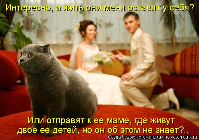Котоматрица: Интересно, а жить они меня оставят у себя? двое ее детей, но он об этом не знает?.. Или отправят к ее маме, где живут