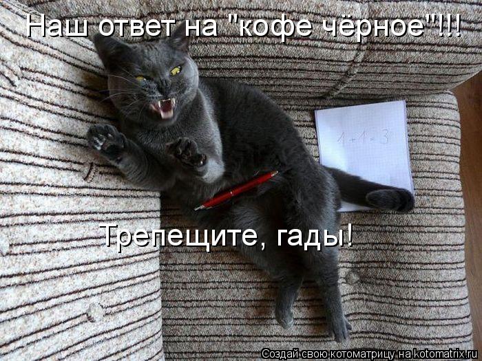 Наш ответ на "кофе чёрное"!!! Трепещите, гады!... Котоматрица: Наш ответ на "кофе чёрное"!!! Трепещите, гады!