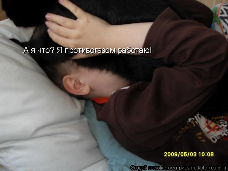 А я что? Я противогазом работаю!... Котоматрица: А я что? Я противогазом работаю!