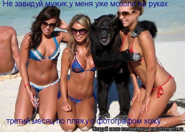 Не завидуй,мужик,у меня уже мозоли на руках: третий месяц по пляжу с фотографом хожу... Котоматрица: Не завидуй,мужик,у меня уже мозоли на руках: третий месяц по пляжу с фотографом хожу