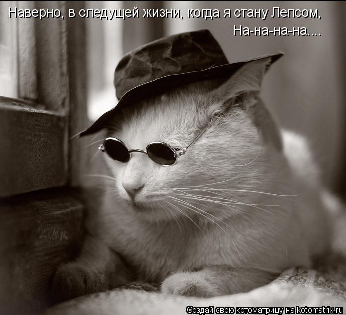 Котоматрица: Наверно, в следущей жизни, когда я стану Лепсом,  На-на-на-на....