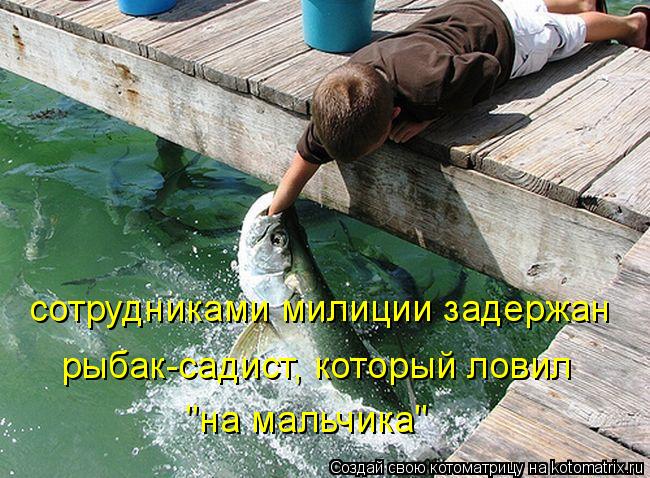 Котоматрица: сотрудниками милиции задержан  рыбак-садист, который ловил  "на мальчика"