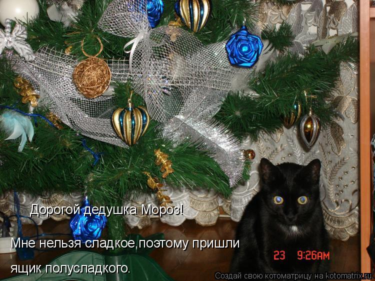 ящик полусладкого. Мне нельзя сладкое,поэтому пришли Дорогой дедушка Мороз!... Котоматрица: ящик полусладкого. Мне нельзя сладкое,поэтому пришли Дорогой дедушка Мороз!