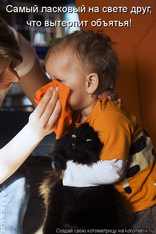 Самый ласковый на свете друг, что вытерпит объятья!... Котоматрица: Самый ласковый на свете друг, что вытерпит объятья!