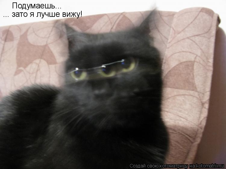 Котоматрица: Подумаешь... ... зато я лучше вижу!