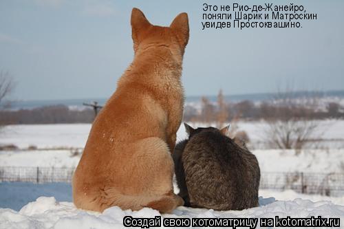 Это не Рио-де-Жанейро, поняли Шарик и Матроскин увидев Простоквашино.... Котоматрица: Это не Рио-де-Жанейро, поняли Шарик и Матроскин увидев Простоквашино.