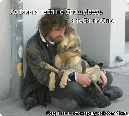 Хозяин я тебя не брошу!ведь я тебя люблю... Котоматрица: Хозяин я тебя не брошу!ведь я тебя люблю
