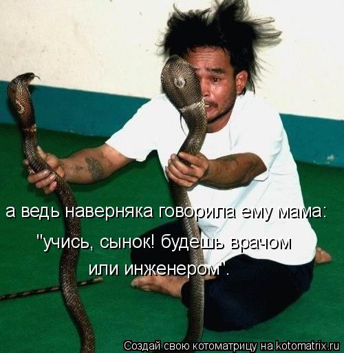 "учись, сынок! будешь врачом а ведь наверняка говорила ему мама: или инженером".... Котоматрица: "учись, сынок! будешь врачом а ведь наверняка говорила ему мама: или инженером".