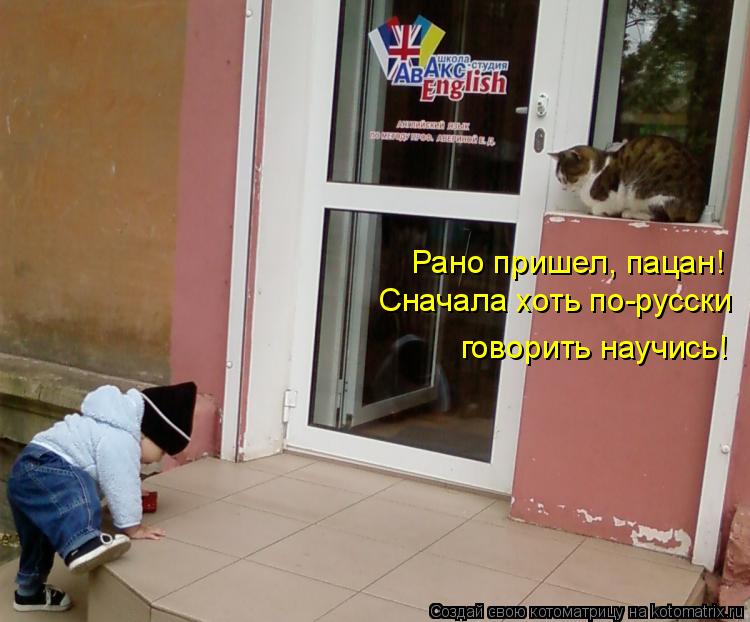 Котоматрица: Рано пришел, пацан! Сначала хоть по-русски говорить научись!