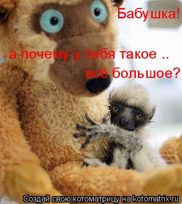 Бабушка! а почему у тебя такое .. всё большое?... Котоматрица: Бабушка! а почему у тебя такое .. всё большое?
