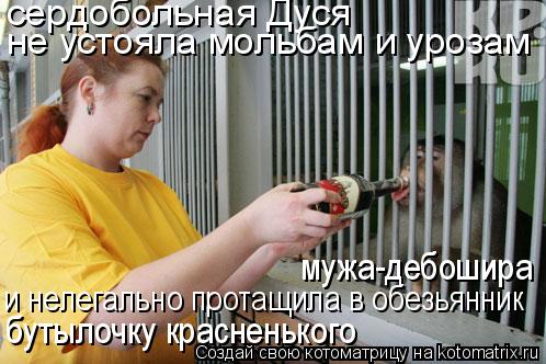 бутылочку красненького сердобольная Дуся не устояла мольбам и урозам мужа-дебошира и нелегально пр... Котоматрица: бутылочку красненького сердобольная Дуся не устояла мольбам и урозам мужа-дебошира и нелегально протащила в обезьянник
