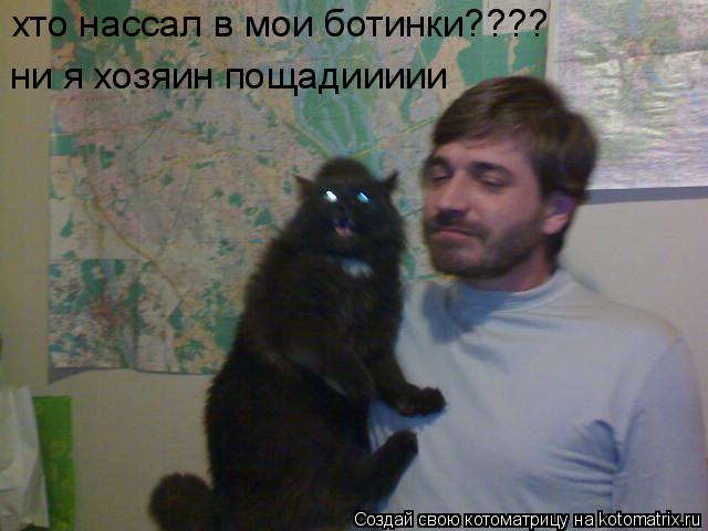 хто нассал в мои ботинки???? ни я хозяин пощадиииии... Котоматрица: хто нассал в мои ботинки???? ни я хозяин пощадиииии