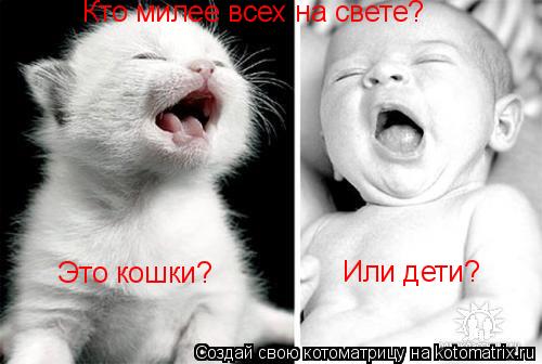 Кто милее всех на свете? Это кошки? Или дети?... Котоматрица: Кто милее всех на свете? Это кошки? Или дети?