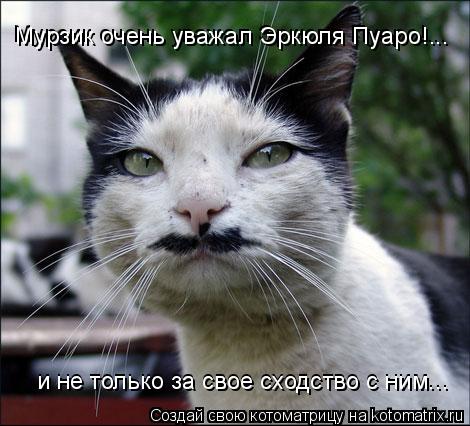 Котоматрица: Мурзик очень уважал Эркюля Пуаро!... Мурзик очень уважал Эркюля Пуаро!... и не только за свое сходство с ним... и не только за свое сходство с ни