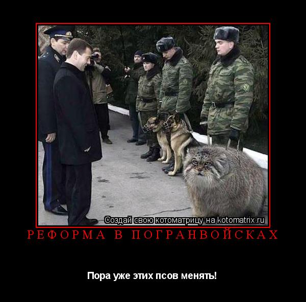 Котоматрица: Реформа в погранвойсках Пора уже этих псов менять!