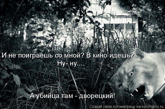И не поиграешь со мной? В кино идешь? Ну- ну... А убийца там - дворецкий!... Котоматрица: И не поиграешь со мной? В кино идешь? Ну- ну... А убийца там - дворецкий!