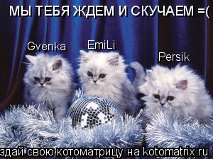 МЫ ТЕБЯ ЖДЕМ И СКУЧАЕМ =( Gvenka EmiLi Persik... Котоматрица: МЫ ТЕБЯ ЖДЕМ И СКУЧАЕМ =( Gvenka EmiLi Persik