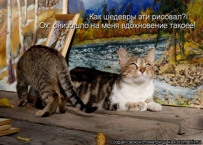 Котоматрица: Как шедевры эти рисовал?! Ох, снизошло на меня вдохновение такоее!