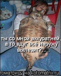 Котоматрица: ты со мной аккуратней... а то вдуг всё наружу вылезит?.....