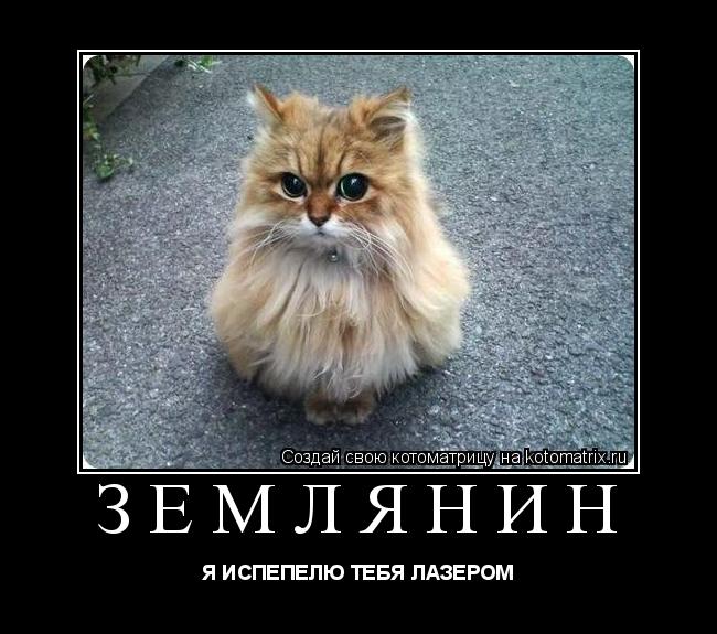 Котоматрица: ЗЕМЛЯНИН Я ИСПЕПЕЛЮ ТЕБЯ ЛАЗЕРОМ