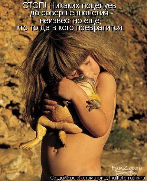 Котоматрица: СТОП! Никаких поцелуев до совершеннолетия - неизвестно еще, кто тогда в кого превратится.