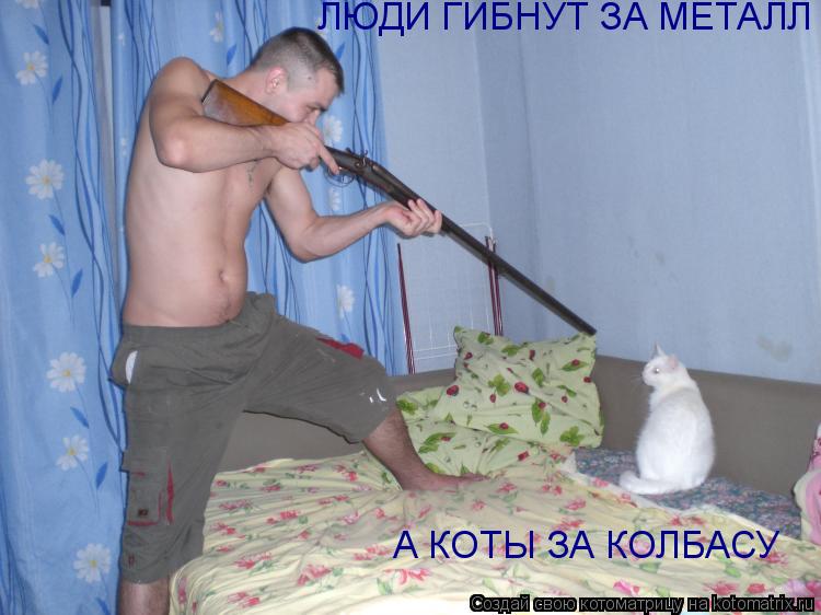 Котоматрица: ЛЮДИ ГИБНУТ ЗА МЕТАЛЛ А КОТЫ ЗА КОЛБАСУ