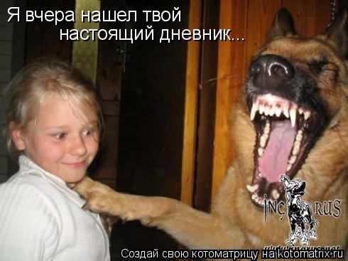 Котоматрица: Я вчера нашел твой  настоящий дневник...