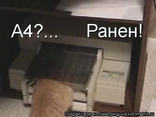 Ранен! А4?...... Котоматрица: Ранен! А4?...