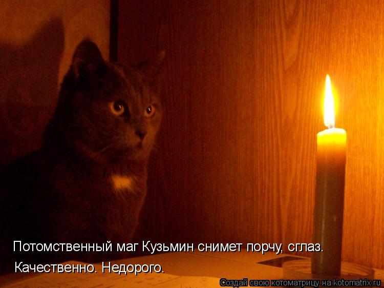 Потомственный маг Кузьмин снимет порчу, сглаз. Качественно. Недорого.... Котоматрица: Потомственный маг Кузьмин снимет порчу, сглаз. Качественно. Недорого.