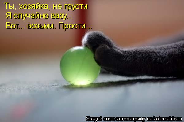 Ты, хозяйка, не грусти Я случайно вазу... Вот... возьми. Прости...... Котоматрица: Ты, хозяйка, не грусти Я случайно вазу... Вот... возьми. Прости...