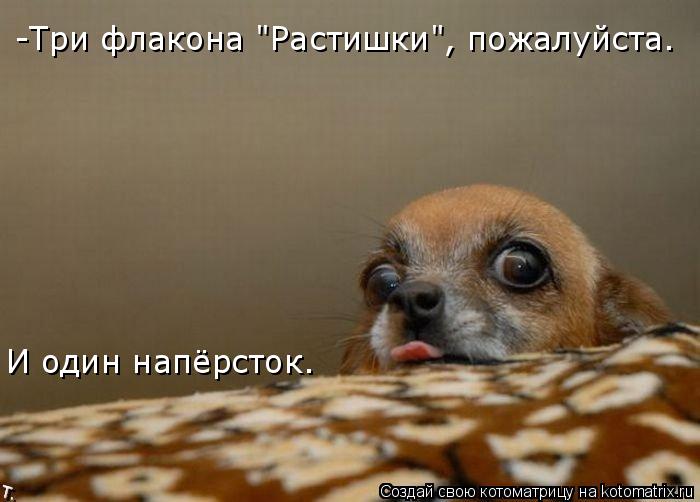 -Три флакона "Растишки", пожалуйста. И один напёрсток.... Котоматрица: -Три флакона "Растишки", пожалуйста. И один напёрсток.