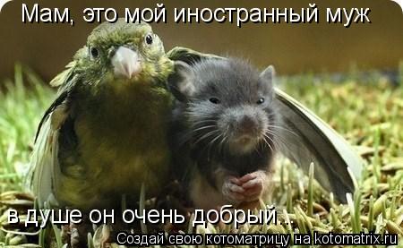 Мам, это мой иностранный муж в душе он очень добрый...... Котоматрица: Мам, это мой иностранный муж в душе он очень добрый...