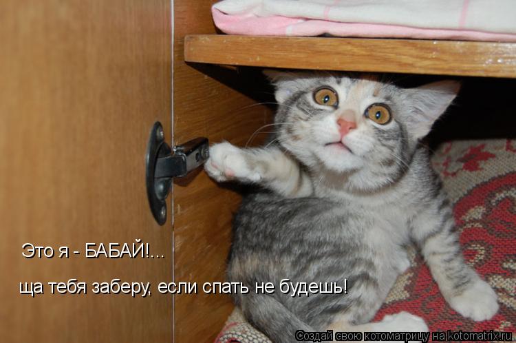 Это я - БАБАЙ!... ща тебя заберу, если спать не будешь!... Котоматрица: Это я - БАБАЙ!... ща тебя заберу, если спать не будешь!